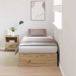 vidaXL Cadre de lit avec stockage chêne artisanal 200 x 80 x 31 5 cm