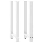 vidaXL Pieds de table de bar Blanc 2 pièces 50 x (100-101) cm Acier