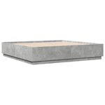 vidaXL Cadre de lit avec LED sans matelas gris béton 200x200 cm
