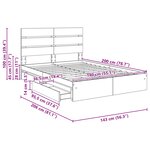 vidaXL Lit de Rangement Chêne Sonoma 140 x 200 cm Bois d'ingénierie