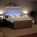 vidaXL Sommier à lattes de lit et matelas Gris clair 200x200cm Velours