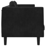 vidaXL Canapé avec coussins 3 places noir velours