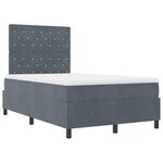Lit à ressort vidaXL avec matelas et LED Gris foncé 120x200 cm Velours