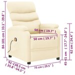 vidaXL Fauteuil de massage Crème Similicuir