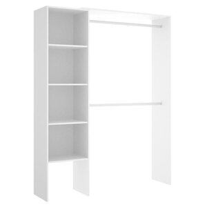 Dressing extensible à montage réversible 1 colonne et 2 penderies - Mélamine blanc 139 5 x 40 x Hauteur 187 cm