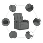 vidaXL Fauteuil inclinable en tissu gris foncé