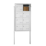 Bloc collectif Leabox  2x4  grade 3  simple face  Extérieur  fixation sur pieds à sceller  Blanc neige  RAL 9016 finition brillante