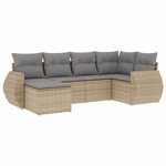vidaXL Salon de jardin avec coussins 6 Pièces beige résine tressée