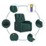 vidaXL Fauteuil de massage inclinable électrique Vert foncé Tissu