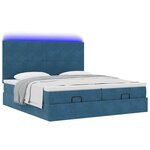 vidaXL Cadre de lit ottoman avec matelas bleu foncé 200x200 cm velours