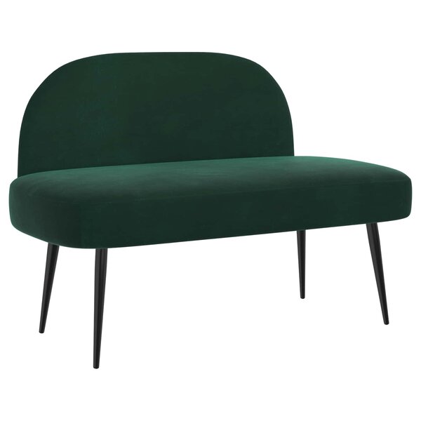 vidaXL Banc rembourré avec dossier Vert foncé 110 x 60 x 76 cm Velours