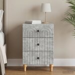 vidaXL Cabinet de chevet avec tiroir Gris béton 43 x 41 x 66 5 cm