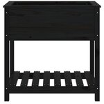 vidaXL Jardinière avec étagère Noir 82 5x54x81 cm Bois massif de pin