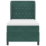 vidaXL Lit à ressorts avec matelas Vert foncé 200 x 100 cm Polyester