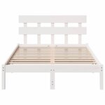 vidaXL Cadre de lit Blanc 135 x 190 cm Bois de pin massif