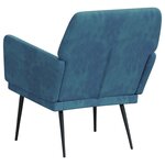 vidaXL Fauteuil Bleu 62x79x79 cm Velours
