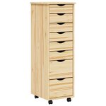vidaXL Cabinet Roulant avec Tiroirs avec roue MOSS Vernis transparent