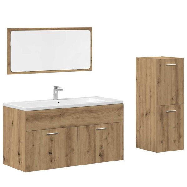 vidaXL Ensemble de meubles salle de bain 3 Pièces bois d'ingénierie