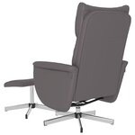 vidaXL Fauteuil inclinable avec repose-pied gris similicuir