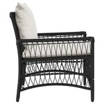 vidaXL Chaise de jardin avec coussin Noir 73 x 61 x 77 cm polyrotin