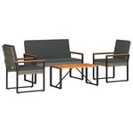 vidaXL Ensemble de meubles d'extérieur 4 pc Gris et Gris foncé