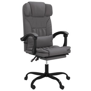 Chaise fauteuil siège pivotante de inclinable de bureau informatique étude similicuir gris 02_0024247