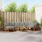 vidaXL Ensemble de canapés d'extérieur 9 Pièces Gris Naturel et Clair