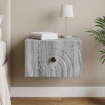 vidaXL Cabinet de chevet mural Sonoma gris 33 x 34 5 x 20 cm