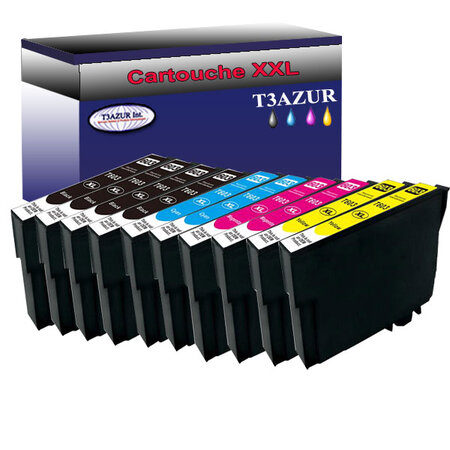 10 cartouches compatibles avec  epson 603 xl   - t3azur