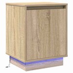 vidaXL Tables de chevet avec lumières LED 2 Pièces Chêne Sonoma 39x34 5x50 cm
