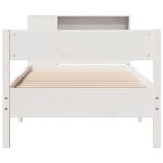 vidaXL Lit bibliothèque sans matelas blanc 90x190cm bois de pin massif