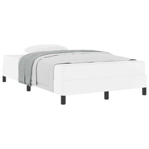vidaXL Cadre de lit avec matelas Blanc pur 120 x 200 cm tissu