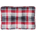 vidaXL Coussin de palette motif à carreaux rouge 50x40x12 cm tissu