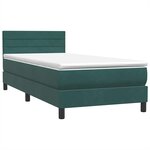 vidaXL Sommier à lattes de lit et matelas et LED vert foncé 100x210cm velours