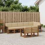 vidaXL Ensemble de canapés d'extérieur 8 Pièces Naturel et Beige