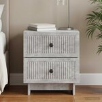 vidaXL Cabinet de chevet avec tiroir Gris béton 43 x 34 5 x 47 5 cm