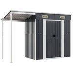vidaXL Abri de jardin avec toit prolongé anthracite 277x107x181 cm
