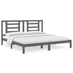 vidaXL Cadre de lit sans matelas gris 200x200 cm bois massif de pin