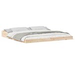 vidaXL Cadre de lit Marron 200 x 210 cm Bois massif en pin