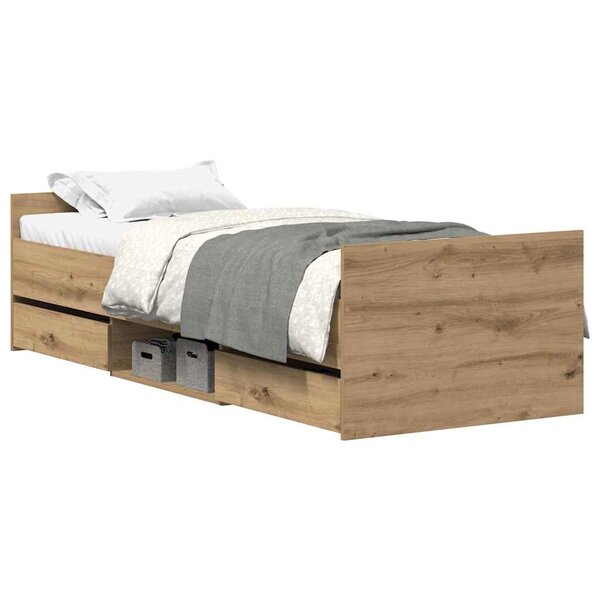 vidaXL Cadre de lit sans matelas chêne artisanal 90x190 cm