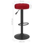 vidaXL Tabourets de bar lot de 2 rouge bordeaux velours