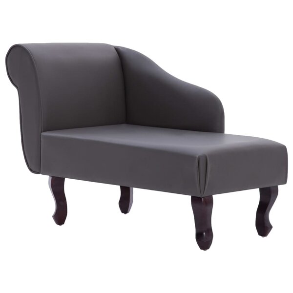 vidaXL Chaise longue Gris Similicuir