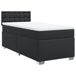 vidaXL Sommier à lattes de lit avec matelas Noir 90x190 cm Similicuir