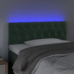vidaXL Tête de lit à LED Vert foncé 100x7x78/88 cm Velours