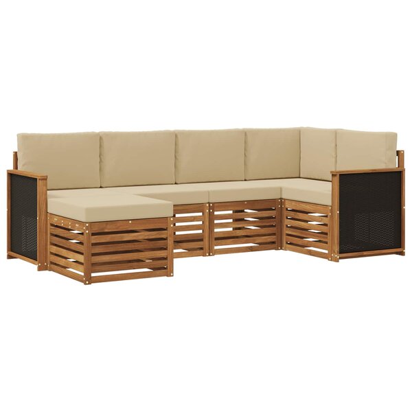 vidaXL Ensemble de canapés d'extérieur 5 pc Naturel