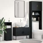 vidaXL Meuble sous lavabo salle de bain Chêne Noir 80x33x60 cm Bois d'ingénierie
