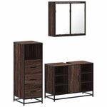 vidaXL Ensemble de meubles de salle de bain 3 Pièces Chêne marron