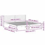 vidaXL Cadre de lit Marron 180 x 220 cm Bois massif en pin