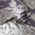 DUTCH WALLCOVERINGS Papier peint Paon Violet et argenté