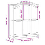 vidaXL Garde-robe Corona 151 5x52x186 cm bois de pin massif